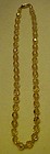 Vintage yellow aurora borealis crystal  beads necklace