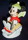 Disney hand painted Mickey Mouse sledding figurine
