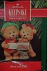 Hallmark ornament Mom and Dad bears 1990  Boxed