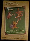 Hallmark  mini Disney candy cane Trio  Pooh ornaments
