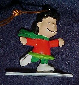 Peanuts skating Lucy Christmas ornament pvc