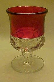 Kings crown ruby flashed wine glass 4" Tiffin