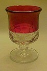 Kings crown ruby flashed wine glass 4" Tiffin