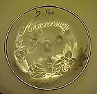 Viking Silver overlay three toed dish 25th Anniversary