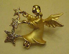 Vintage Gigi Guisti Angel  with stars lapel pin