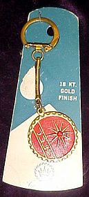 Vintage july birthstone keychain or card