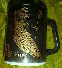 Federal black and gold zodiac mug Virgo the virgin