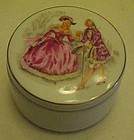 Pretty porcelain courtship pattern box with candle
