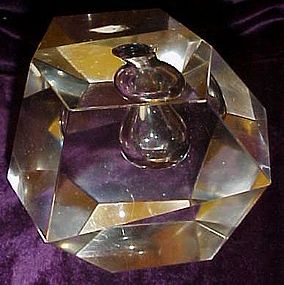 Magnificent  hand cut crystal inkwell / paperweight