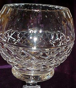 Crystal clear waffle cut pedestal rose bowl