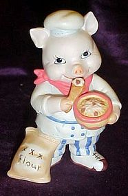 Cute bisque pig  chef figurine  BC Srilanka