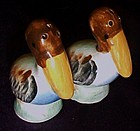 Vintage hand painted pelican salt and pepper shakers