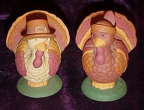 Thanksgiving turkey shakers, Pilgrim & Indian