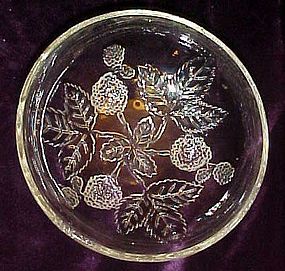 Vintage small blackberry pattern bowl, blackberry feet