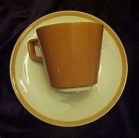 Homer Laughlin cup saucer matches Dura Print Everglade