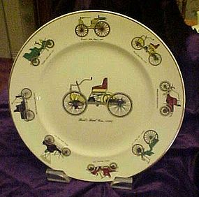 Harmony House china plate with antique automobiles