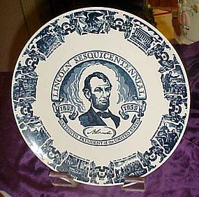 Abraham Lincoln Sesquintennial plate 1809-1959