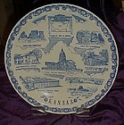 Vernon Kilns Kansas blue transferware state plate