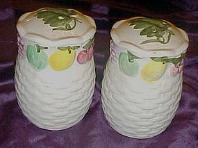 Large ceramic shakers basket weave and fruits