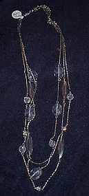 Vintage Monet Sterling fire and Ice 3 strand necklace