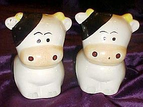 Black and white cow salt and pepper shakers