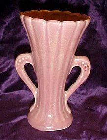Old mauve pink pottery flower vase