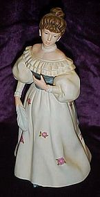 Homco Victorian lady with feather figurine 1463