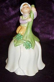 Porcelain Avon bell with pixie elf on flower & shamrock