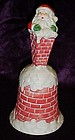 Ceramic Santa in the chimney Christmas bell