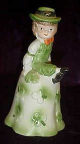 Porcelain Irish boy and shamrocks bell