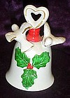 Porcelain Christmas bell with holly and doves