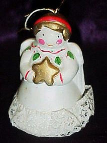 Little porcelain angel bell  Christmas ornament