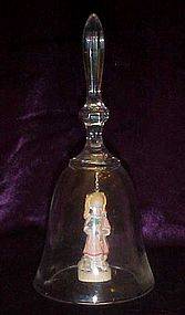 Italian Dolfi crystal bell with hand carved little girl