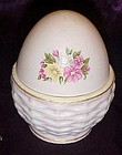 Vintage Lefton china hand painted pink  egg box 144