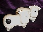 Black & white ceramic cow shakers