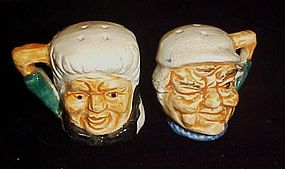 Vintage miniature toby head salt and pepper shakers