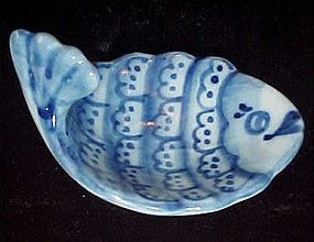 Delft flo blue fish tea bag holder