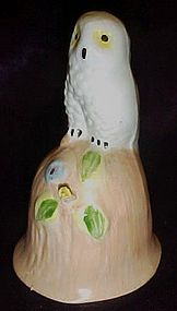 Porcelain bell with white owl handle
