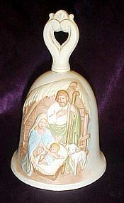 Home Interiors porcelain Nativity bell HOMCO