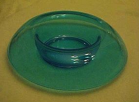 Fostoria pioneer rolled edge console bowl electric blue