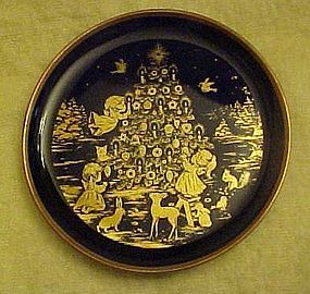 Lindner Kueps cobalt miniature plate Peace on Earth