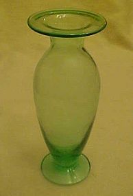 Pretty depression green  glass vase