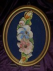Vintage Capodimonte  flowers in oval  frame