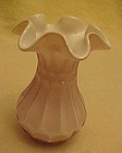 Fenton dot and flute dusty rose overlay vase