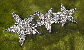 Sparkling triple star rhinestone pin