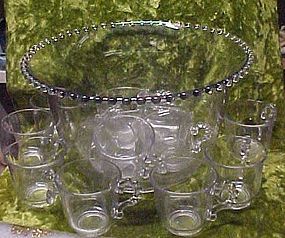 Imperial Candlewick punch bowl with 12 cups