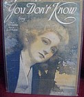 You Don't Know music J Will Callahan Lee  S Robert 1918