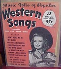 Music Folio of popular Western Songs Dale Evans 1954