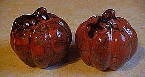 Orange and brown marbled glaze pumpkin shakers