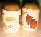 Autumn leaves ceramic salt and pepper shakers
